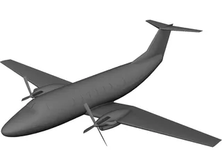 Beechcraft Super King Air 200 CAD 3D Model