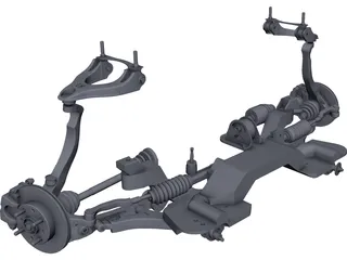 Honda Civic EG Suspension CAD 3D Model