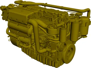 Cat C7 Engine CAD 3D Model
