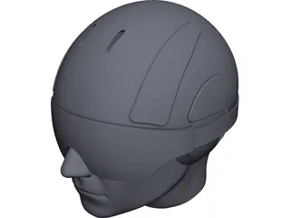 Ski Helmet with Goggles 3D Model