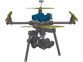 X4 Quadcopter CAD 3D Model