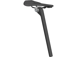 Seat Post with Saddle CAD 3D Model