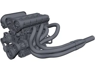 Engine 2L 4-cylinder CAD 3D Model