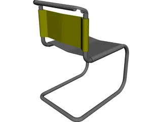 Ludwig Meis van der Rohe Chair CAD 3D Model