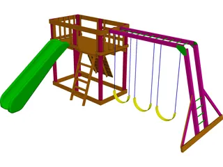 Children Play Set CAD 3D Model