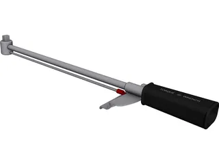 Torsion Style Torque Wrench CAD 3D Model