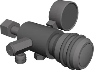 Gas Cylinder Valve Regulator CAD 3D Model
