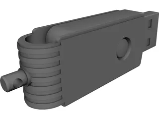 USB Flash Memory Card CAD 3D Model