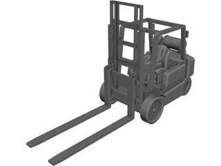Forklift YALE with Operator CAD 3D Model
