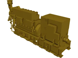 Engine Diesel Mak 6M25 Status5 CAD 3D Model