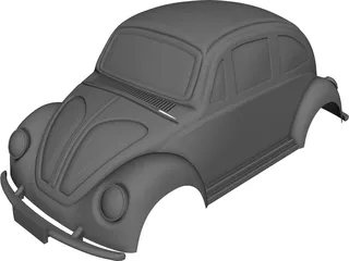 Volkswagen Beetle Body CAD 3D Model