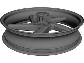 Wheel Motorcycle 5 Spoke Front 3D Model