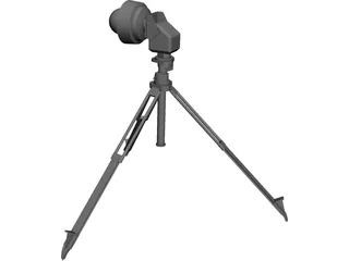 Axis PTZ Camera on Tripod 3D Model