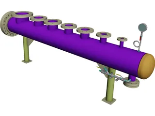 Steam Header CAD 3D Model