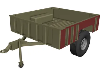 Military Trailer CAD 3D Model