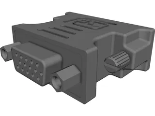 DVI-VGA Adaptor CAD 3D Model