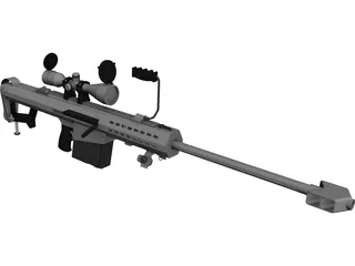 M107 Barrett CAD 3D Model