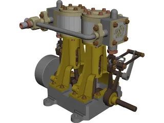 Steam Engine JLS-13-2 CAD 3D Model