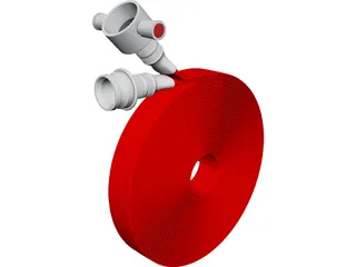 Fire Doubled Hose CAD 3D Model