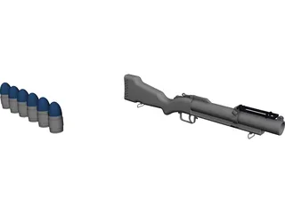 Grenade Launcher CAD 3D Model