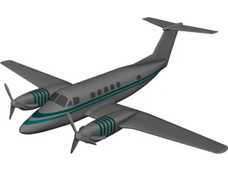 Beechcraft King Air B-200 CAD 3D Model