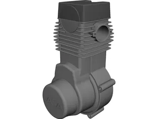 Jawa 500CC Engine CAD 3D Model