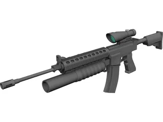 M16 Grenade Launcher 3D Model