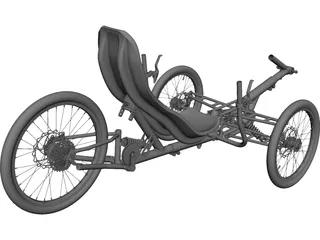 Three Wheel Trike CAD 3D Model