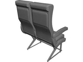 Commercial Jet Seat CAD 3D Model