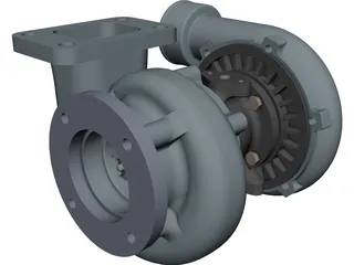 Turbocharger CAD 3D Model