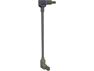 USB Right Angle Type B CAD 3D Model