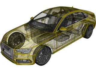 Audi A4 2.0T Quattro S-Line Sedan (2016) 3D Model