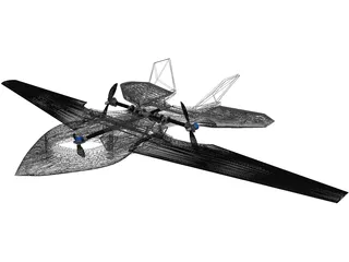 Trirotor Drone 3D Model