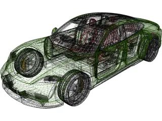 Porsche Taycan Turbo S (2023) 3D Model