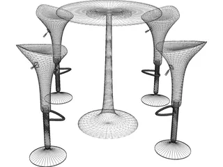Bar Stool with Table 3D Model