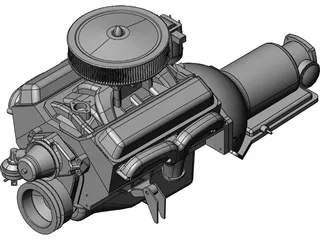 Engine V8 Chevelle 3D Model