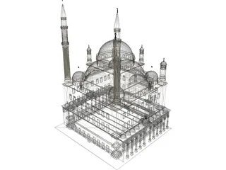 Alabaster Mosque 3D Model