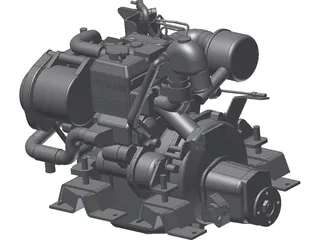 Yanmar 2cyl Engine 3D Model