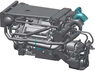 Yanmar Marine Engine Diesel 8LV 320HP 3D Model
