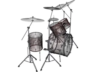 Pearl Drum Kit 3D Model