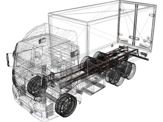 Mercedes-Benz Axor 3-Axle Cab 3D Model