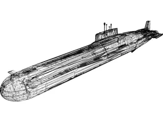 Typhoon-class Submarine 3D Model