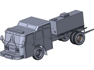 US Fire Truck Chassis 3D Model