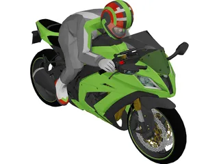 Kawasaki Ninja ZX10R (2011) 3D Model