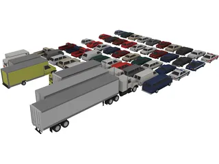 Low-Poly Vehicles Collection 3D Model