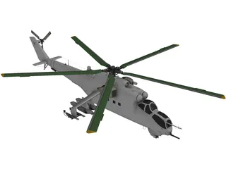 Mil Mi-24 Hind D 3D Model
