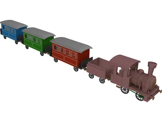 Ancient Train 3D Model