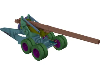 M1 Gun (155 mm) 3D Model