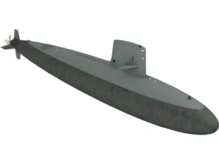 Skipjack SSN Submarine 3D Model