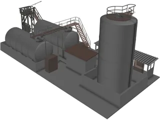 Diesel Pompstation 3D Model
